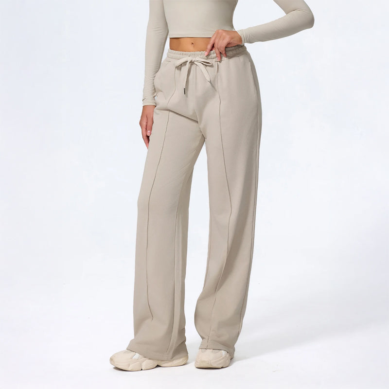 Isla Relaxed Fit Wide Leg Lounge Pants | Drawstring Waist Pintuck Lounge Pants