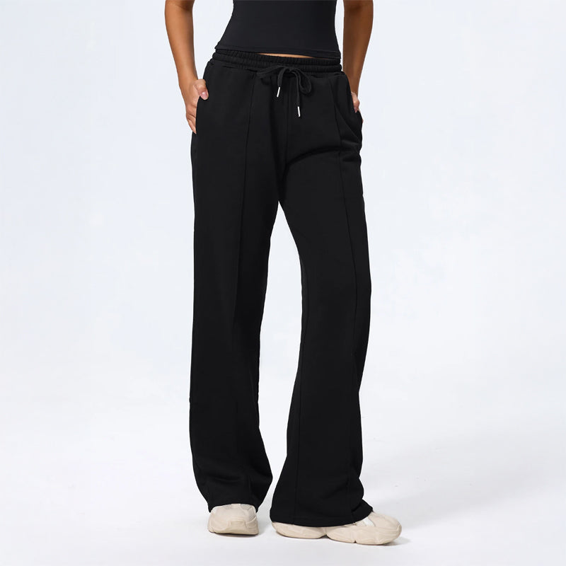 Isla Relaxed Fit Wide Leg Lounge Pants | Drawstring Waist Pintuck Lounge Pants