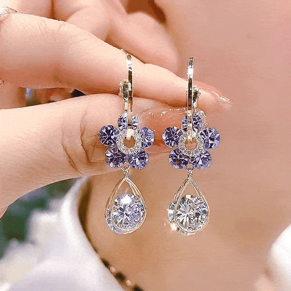 BlossomGlam™ flower crystal earrings - for the glamour that enriches your life