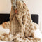 Contemporary Faux Fur Throw Blanket With Plush Texture