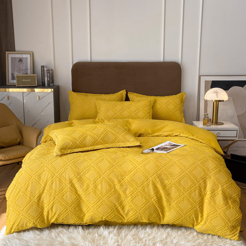 Contemporary Tufted Cotton Bedding Set