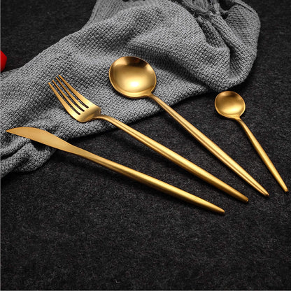 Matte Gold Flatware Set