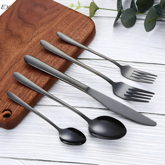 Minimalist Stainless Steel Cutlery Set with Ergonomic Handles