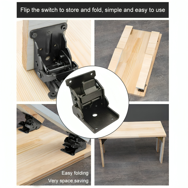 FlexiFix™ | 90-degree self-locking folding steel furniture hinges (x2)