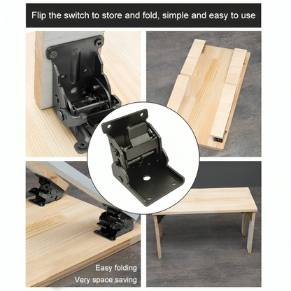 FlexiFix™ | 90-degree self-locking folding steel furniture hinges (x2)