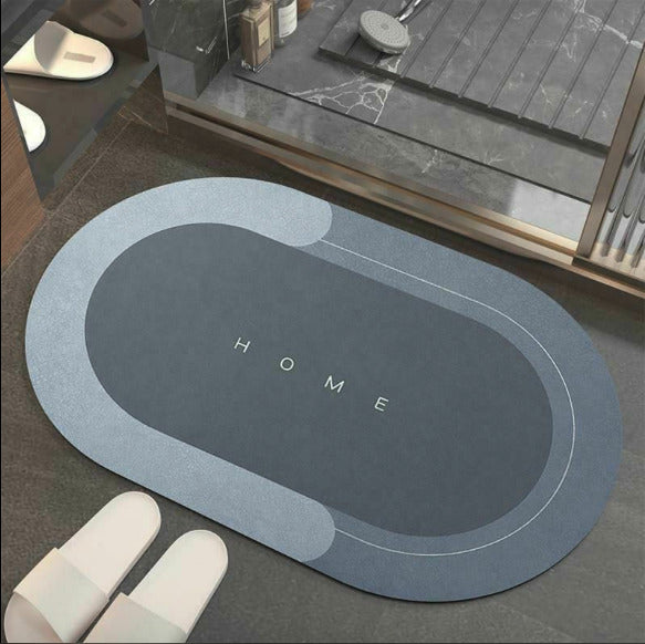 Oval Bath Mat With Non-Slip Absorbent Surface