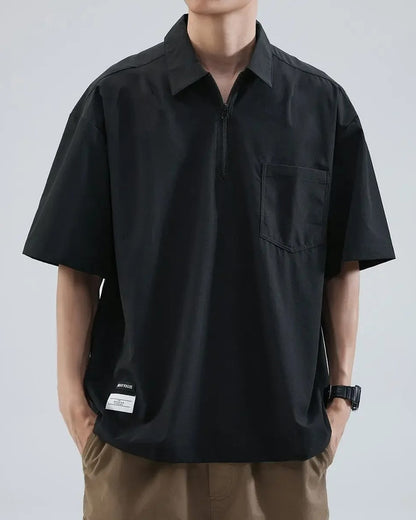 Oversized Zipper Polo