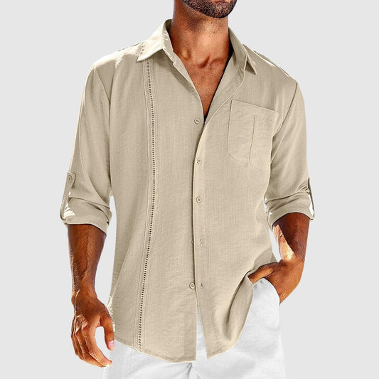 Jack Washington Relaxed Button-Down Shirt with Embroidered Panel