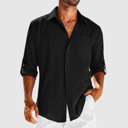 Jack Washington Relaxed Button-Down Shirt with Embroidered Panel