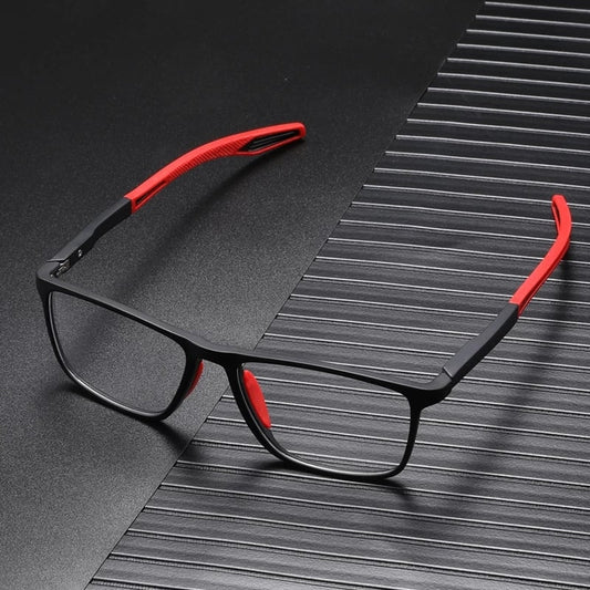 Freddie Two-Tone Rectangular Glasses – Textured Grip Modern Design