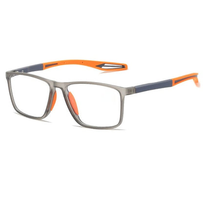 Freddie Two-Tone Rectangular Glasses – Textured Grip Modern Design