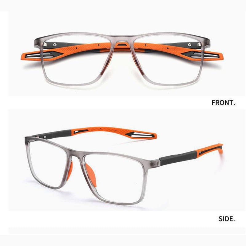 Freddie Two-Tone Rectangular Glasses – Textured Grip Modern Design