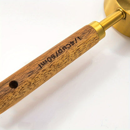 Rustic Wood and Brass Measuring Spoon Set