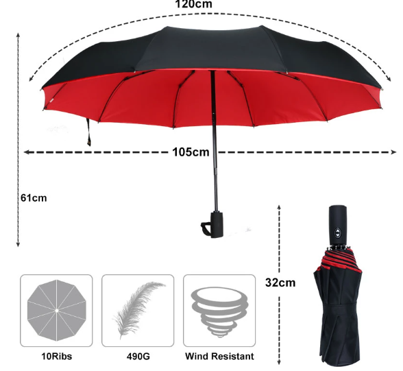 Storm-Proof Folding Umbrella – Durable Wind-Resistant Design