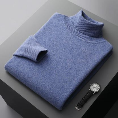 Theodore Regular Fit Ribbed Turtleneck Sweater | Solid Hip-Length Sweater
