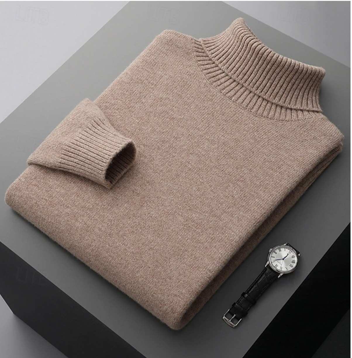 Arthur Ribbed Turtleneck Sweater | Solid Long Sleeve Sweater