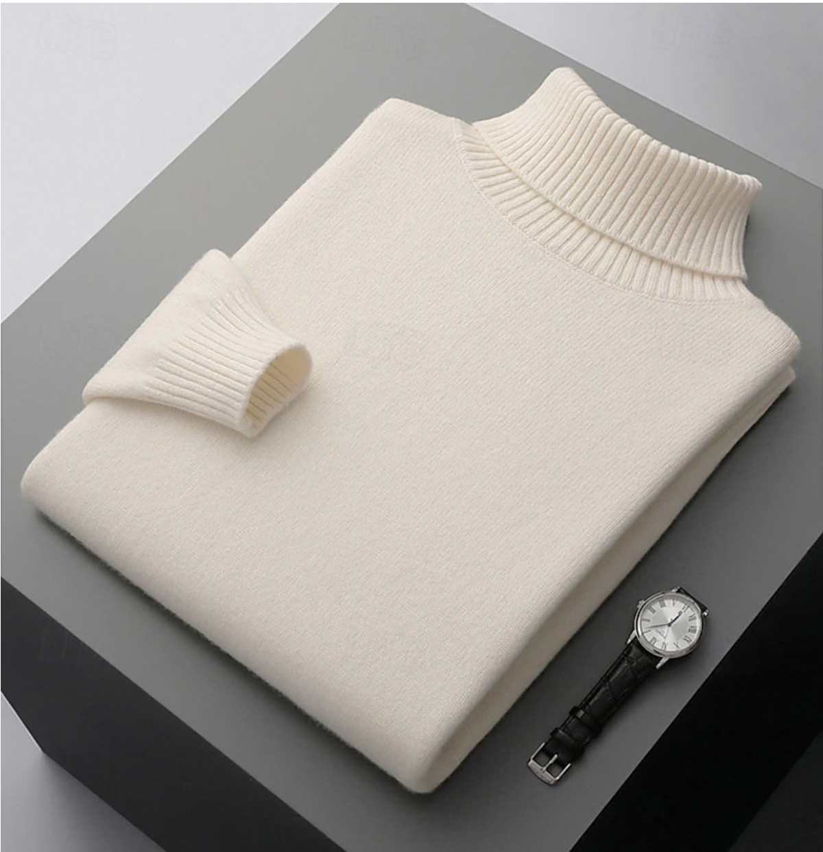 Arthur Ribbed Turtleneck Sweater | Solid Long Sleeve Sweater