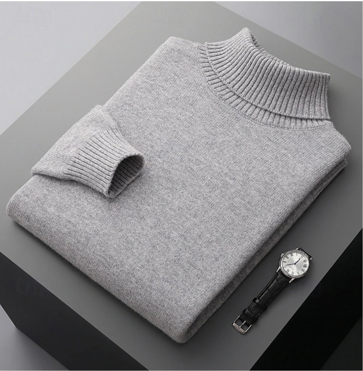 Arthur Ribbed Turtleneck Sweater | Solid Long Sleeve Sweater