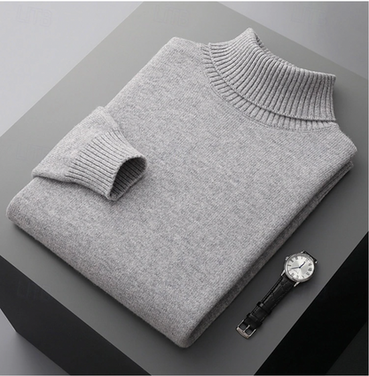 Arthur Ribbed Turtleneck Sweater | Solid Long Sleeve Sweater