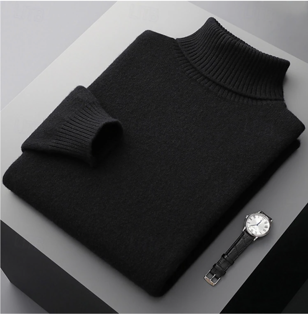 Arthur Ribbed Turtleneck Sweater | Solid Long Sleeve Sweater