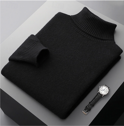 Arthur Ribbed Turtleneck Sweater | Solid Long Sleeve Sweater