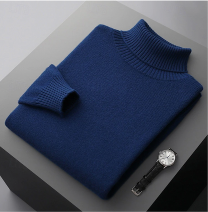 Arthur Ribbed Turtleneck Sweater | Solid Long Sleeve Sweater