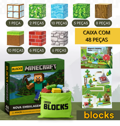 Magnetic Building Blocks - 48/64/75 pieces [+5 FREE dolls]