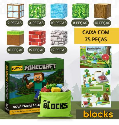 Magnetic Building Blocks - 48/64/75 pieces [+5 FREE Figures]