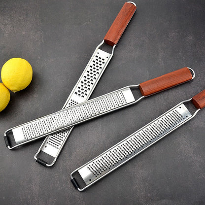 Stainless Steel Grater With Ergonomic Wooden Handle