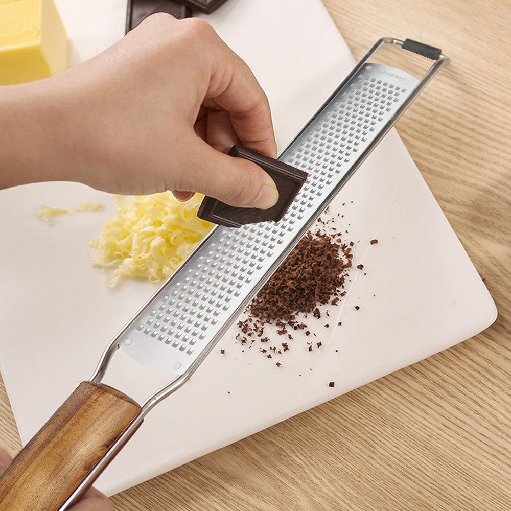 Stainless Steel Grater With Ergonomic Wooden Handle