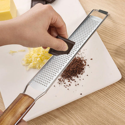 Stainless Steel Grater With Ergonomic Wooden Handle