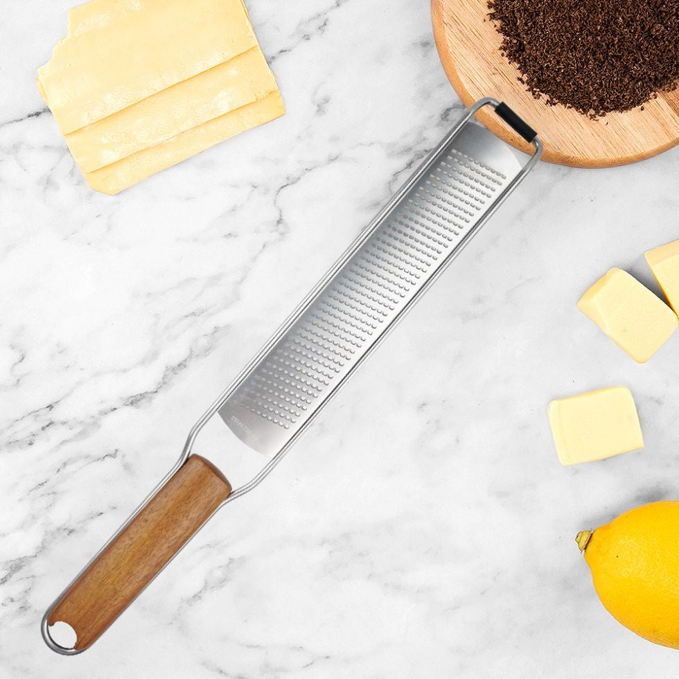 Stainless Steel Grater With Ergonomic Wooden Handle