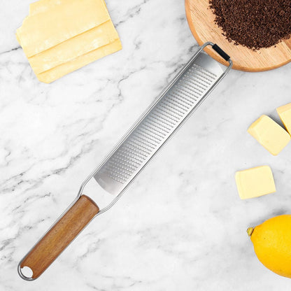 Stainless Steel Grater With Ergonomic Wooden Handle