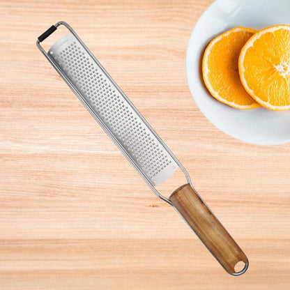 Stainless Steel Grater With Ergonomic Wooden Handle