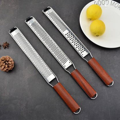 Stainless Steel Grater With Ergonomic Wooden Handle